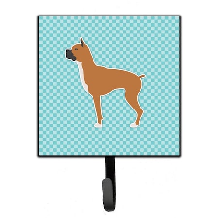 Carolines Treasures Boxer Checkerboard Blue Leash or Key Holder BB3753SH4